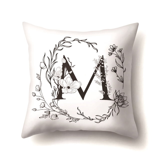 Fiudx Funda de Almohada con Estampado de Letras, Cojín Decorativo Colorido, Poliéster Suave, Diseño Multicolor, Ideal para Sofá, Silla, Coche, Hogar, Sala de Estar, Oficina, Fiesta, 45 X 45 Cm.