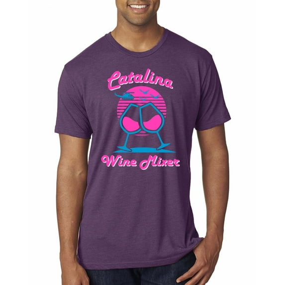Catalina Wine Mixer Island Prestige Movie| Mens Pop Culture Premium Tri Blend T-Shirt, Vintage Purple, Medium