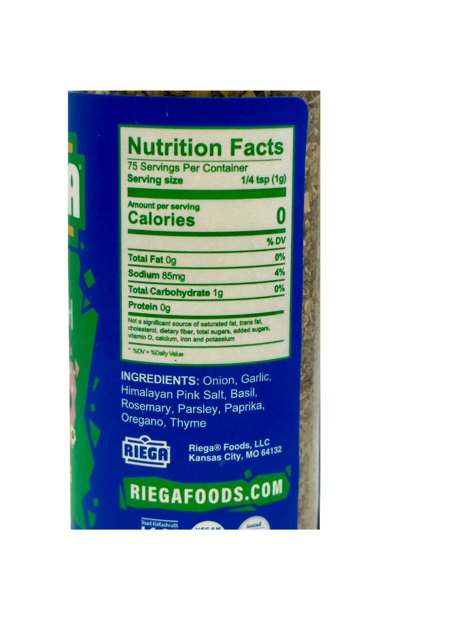 (3 pack) Riega Herb Crunch Shaker with Large-Cut Basil, Rosemary, and Parsley, 2.65 oz