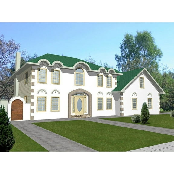 001-3092: French country European 2 Bed, 4 Bath Luxury Home Plan, 2800 Sq Ft: Full Blueprints with License to Build by Home Plan Marketplace - Lesuto