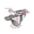 thumbnail image 2 of 4 Pack 1 Inch Casters TPE Wheels with Brake Swivel 360 Degree Top Plate 100lb, 2 of 4