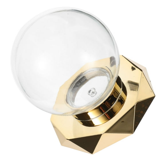 Worgeous Baseball Holder Display Case Baseball Display Case with Golden Base Transparent Cover for Sports Memorabilia