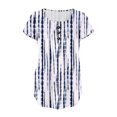 thumbnail image 4 of ICHUANYI Clearance Womens Casual Tops V- Neck Hide Belly Short Sleeve T- Cute Flowy Tunic Blouses(Dark Blue, XXL) ICHUANYI WER2023081013460, 4 of 7