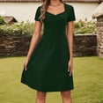 thumbnail image 2 of Daolelai Women's Summer Elegant Retro Sweetheart Neck Short Sleeve A-Line Skirt Work Party Casual Dress, 2 of 5