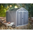 thumbnail image 3 of Palram - Canopia Rubicon 8' x 8' Polycarbonate/Aluminum Shed - Gray, 3 of 9
