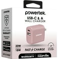 thumbnail image 3 of Liquipel Powertek 20W A/C Combo Wall Charger Woven - Pink, 3 of 7