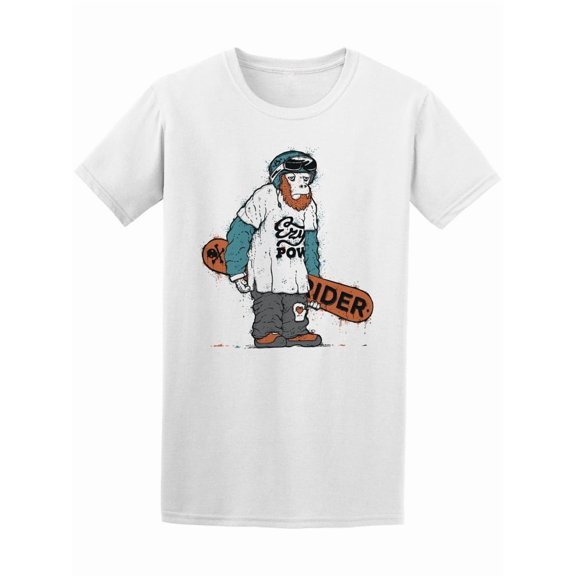 Monkey Cool Snowboarder Tee Men's -Image by Shutterstock