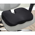 thumbnail image 4 of Lorell Butterfly-Shaped Seat Cushion - 17.50" x 15.50" - Fabric, Memory Foam, Silicone - Butterfly - Comfortable, Ergonomic Design, Durable, Machine Washable, Zippered, Anti-slip - Black - 1Each, 4 of 7