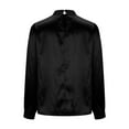 thumbnail image 3 of Weiqiqre Womens Tops Mock Neck Pleated Solid Long Sleeve Blouse Shirt Top, 3 of 6