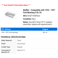 thumbnail image 2 of Muffler - Compatible with 1994 - 1997 Ford Mustang 3.8L V6 1995 1996, 2 of 2