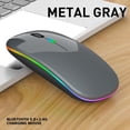 thumbnail image 3 of Ratón Inalámbrico Portátil Silencioso LED perfke Óptico Recargable Gris, 3 of 8