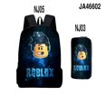 thumbnail image 1 of ROBLOX-mochila con estampado 3D para niños, bolso escolar de dos piezas para estudiantes de primaria y secundaria, 1 of 4