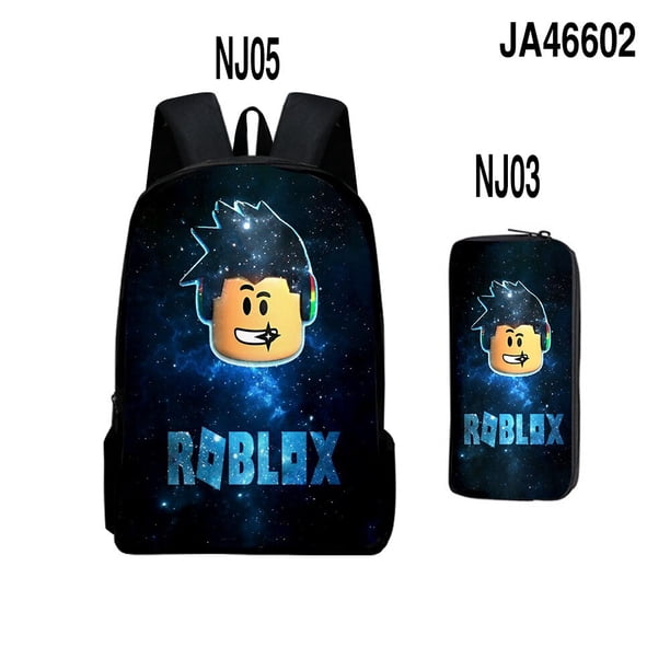 ROBLOX-mochila con estampado 3D para niños, bolso escolar de dos piezas para estudiantes de primaria y secundaria