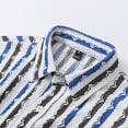 thumbnail image 4 of Fnnxeal Men Button Down Shirt Short Sleeve Beach Summer Collared Hawaiian Casual Blue Shirts for Men Size 2XL, 4 of 8