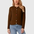thumbnail image 2 of SGMVNU Knit Cardigan Sweaters for Women Long Sleeve Ribbed Button Up Sweater 2025 Fall Casual Jacket Women's Cardigans(Coffee, One Size), 2 of 5