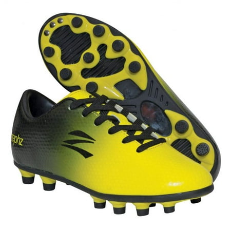 zephz Wide Traxx Black/Yellow Soccer Cleat Youth (Best Cleats For Wide Receivers 2019)