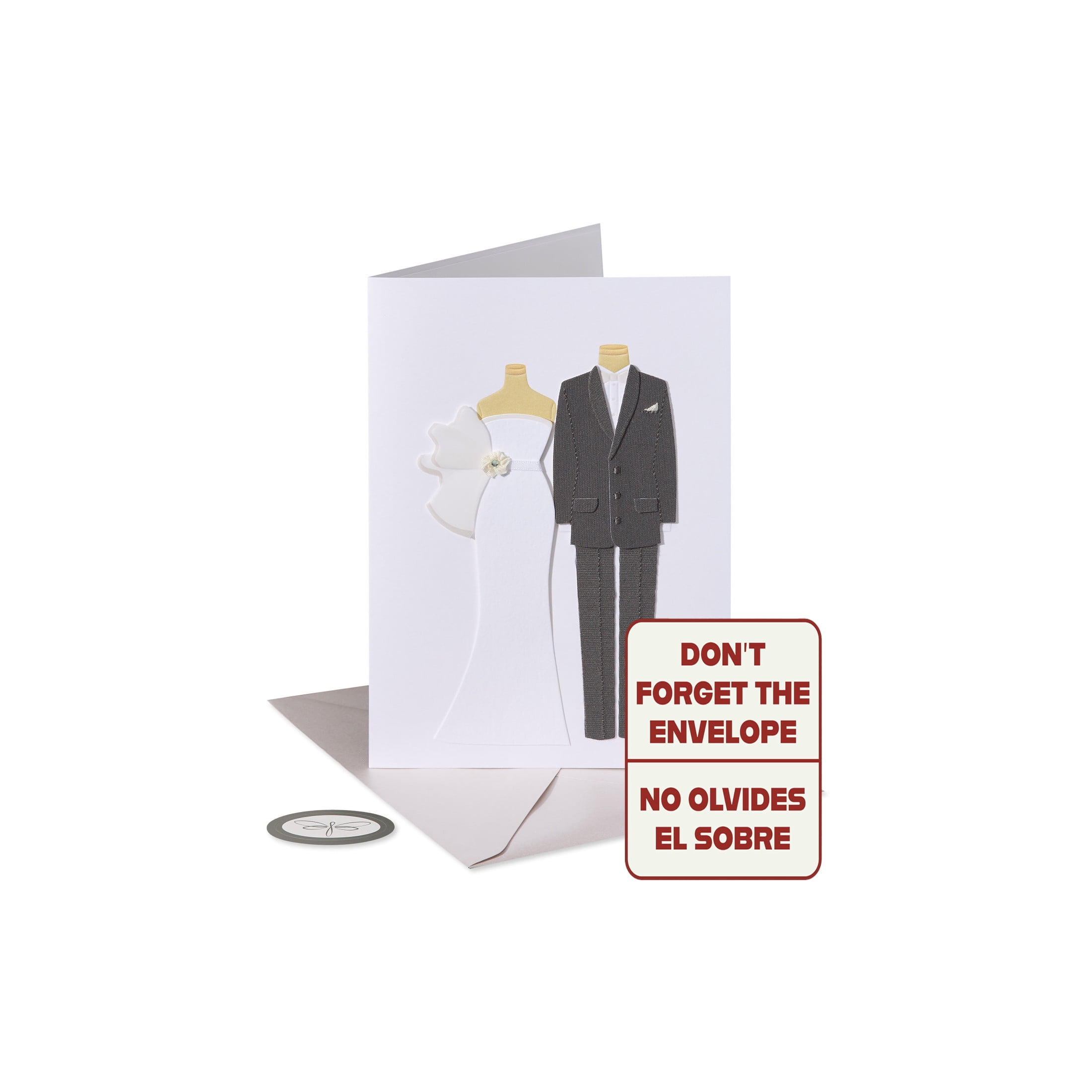 Papersong Premium Blank Wedding Card (Bride and Groom Outfits)