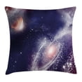thumbnail image 1 of Universe Throw Pillow Cushion Cover, Nebula and Planet Cosmic Galactic Outer Space Night Sky Starry Fantasy, Decorative Square Accent Pillow Case, 16 X 16 Inches, Navy Blue White Coral, by Ambesonne, 1 of 2