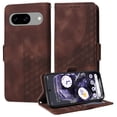 thumbnail image 2 of ELEHOLD For Google Pixel 8 Leather Wallet Phone Case, Embossed Diamond Folio Flip Cover, Card Holder Cash Slot, Stand Support, Wrist Strap Lanyard -Coffee, 2 of 11