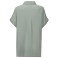 thumbnail image 6 of Dvprdro Womens Cotton Button Down Shirt Collared Short Sleeve Side Slits Loose Fit Casual Summer Top, 6 of 8