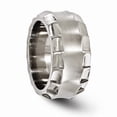 thumbnail image 4 of Solid Titanium Men's Faceted Edge Matte Brushed Finish and 12mm Plain Classic Wedding Band Ring Size 11, 4 of 7