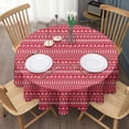 thumbnail image 3 of Red Christmas Pattern Round Tablecloth 60"x60",Wrinkle Wipeable Table Cloth for Kitchen Dining Room Picnic Patio Party, 3 of 6