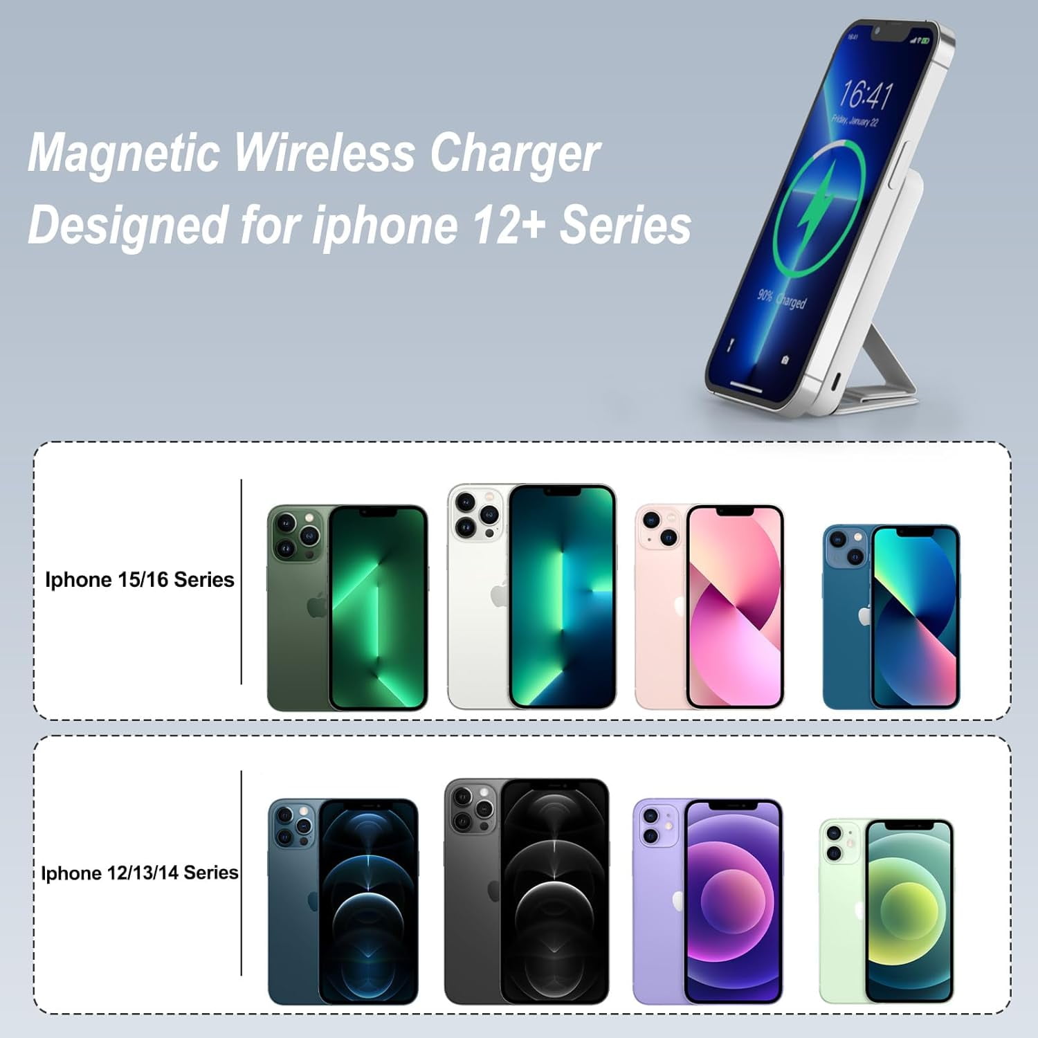 for Magsafe Power Bank 10000mAh Foldable Wireless Portable Charger with LED Display 3 in 1 Magnetic Battery Pack 22.5W Fast Charging iPhone 17/16/15/14/13/12 Pro/Pro Max/Plus/Mini