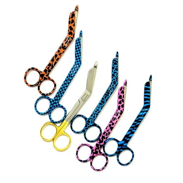 Artzone Lister Bandage Scissors - 5.5-Inch Cynamed Stainless Steel Shears - Cheetah Pink
