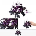 thumbnail image 6 of Halloween Wreath, 10 Inch Gothic Halloween Decor Artificial Purple Black Rose Candle Holder Wreath Ring, for Halloween Party, Haunted House, Home Dining Table, Entryway Display,, 6 of 6