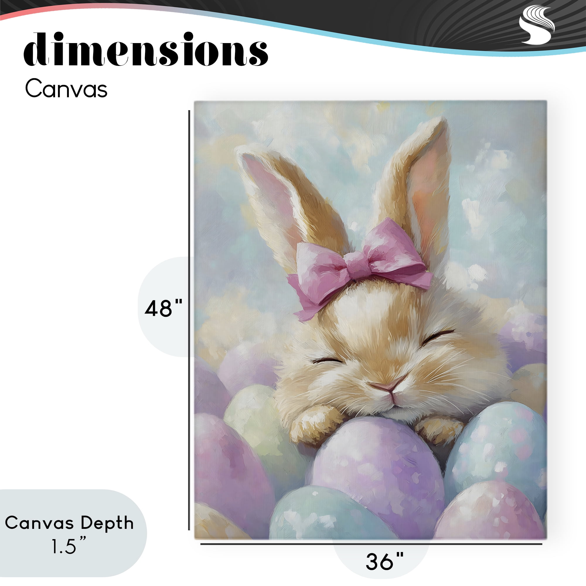 Stupell Industries Sleeping Easter Bunny with Eggs Canvas Wall Art, design by The Prints Vibe
