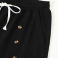 thumbnail image 6 of HOOMEUMY Men's Summer Fashion Comfy Outdoor Solid Color Drawstring Elastic Waist Button Pockets Short Pants Leisure Beach Shorts (Black,XL), 6 of 8