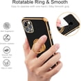 thumbnail image 3 of iPhone 12 Pro Max Case, 12 Pro Max Case, Slim Fit Soft 360° Ring Holder Kickstand Magnetic Car Mount Supported Shockproof Protective Phone Cover for iPhone 12 Pro Max 6.7 Inch, Black/Golden, 3 of 18