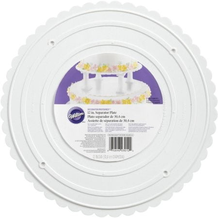 12 Inch Round Cake Plate - Wilton Separator Decorator Preferred Scalloped Plate, 12