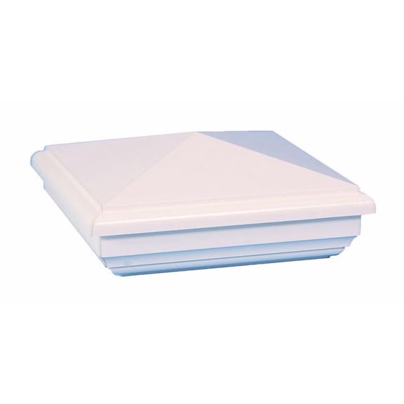 Classy Caps 4x4 New England Post Cap - Fits 4"x4" Posts - White Vinyl (PVC)