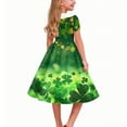 thumbnail image 5 of Xdegoge St. Patrick's Day Girls Dresses A Line Clover Print Vintage Dress with Collar and Short Sleeves Irish Holiday Gown, 5 of 6