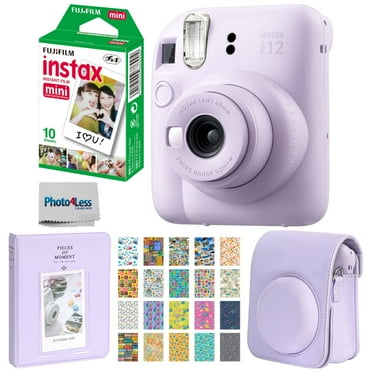 FUJIFILM INSTAX MINI 12 Instant Film Camera (Lilac Purple)   Fuji Instax Instant Film Single Pack - 10 Prints   Protective Case - Purple   Photo Album - Purple   Travel Stickers - Bundle!