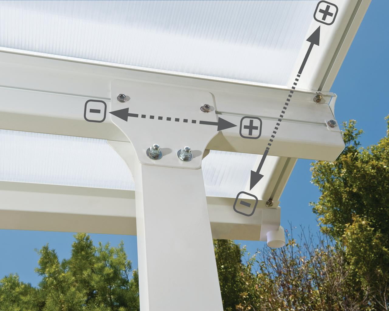 Palram - Canopia Feria 10' x 18' Polycarbonate/Galvanized Steel Patio Cover - White/White