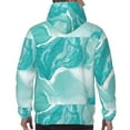 thumbnail image 7 of Rateoe Teal Turquoise 1 Pattern Mens Hoodie, Pullover Hooded Sweatshirt, Kangaroo Pocket Hoodie Ideal for Daily Wear, Travel and Home-Large, 7 of 7