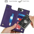 thumbnail image 4 of Crossbody Phone Case for iPhone 7 Plus with Card Holder,iPhone 8 Plus Magnetic Purse Case with Lanyard Strap for Women Men,PU Leather Zipper Lattice Pattern Travel Case 5.5 Inch (Purple), 4 of 16
