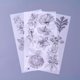 thumbnail image 2 of Juego de 5 pegatinas autoadhesivas de 200 x 100 mm con diseño de flores y hojas mixtas en color negro, 2 of 2
