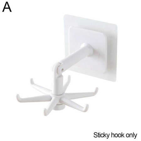 

360° Rotating Hook Wall Mounted Organizer Hook Kitchenware Racks Punch R0M1