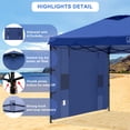 thumbnail image 7 of 10x10 Easy Pop Up Canopy Tent with Sidewalls, Instant Outdoor Shade Shelter with Removable 10FT Sun Walls, Quick Setup Waterproof and UV-Resistant for Patio (Navy Blue, 1 sidewall), 7 of 7