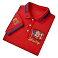 thumbnail image 2 of EliteGoogv Men Polo Shirt Patriotic Commemorative Graphic Print Short Sleeve Collared Shirt For Men 4th of July Outfit 250th Independence Day Red 3XL, 2 of 7
