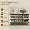 thumbnail image 3 of YouTrend 9 Drawer Farmhouse Dresser,Wood Adult Rustic Chest of Drawer with Metal Handles for Bedroom Living Room Hallway,Burlywood & White, 3 of 11