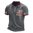 thumbnail image 5 of EliteGoogv Men Polo Shirt Patriotic Commemorative Graphic Print Short Sleeve Collared Shirt For Men 4th of July Outfit 250th Independence Day Grey L, 5 of 7