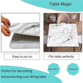 thumbnail image 6 of Marble Square Fitted Tablecloth, Washable Polyester Table Covers, Fits 36x36 inch Table, Black and White Texture Elastic Edge Decor Table Cloth, for Holiday Party Banquet Dinner, 6 of 6
