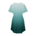 thumbnail image 5 of Plus Size Dresses Clearance, Women's Summer Dress Casual V Neck Short Sleeve Drawstring Dresses With Pockets(Green,XL), 5 of 9