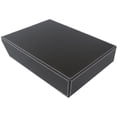 thumbnail image 3 of 3X PU Leather Collection Letter Tray, Document Desk Organizer,Stackable Office File Document Tray Holder (Black), 3 of 8