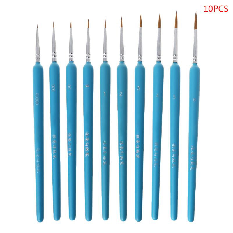 10pcs Painting Brushes Wolf Hair Tip Brushes Drawing Brushes Pens for Artists