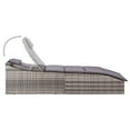 thumbnail image 3 of vidaXL Patio Lounge Chair with Cushion Outdoor Folding Sunlounger Poly Rattan, 3 of 9